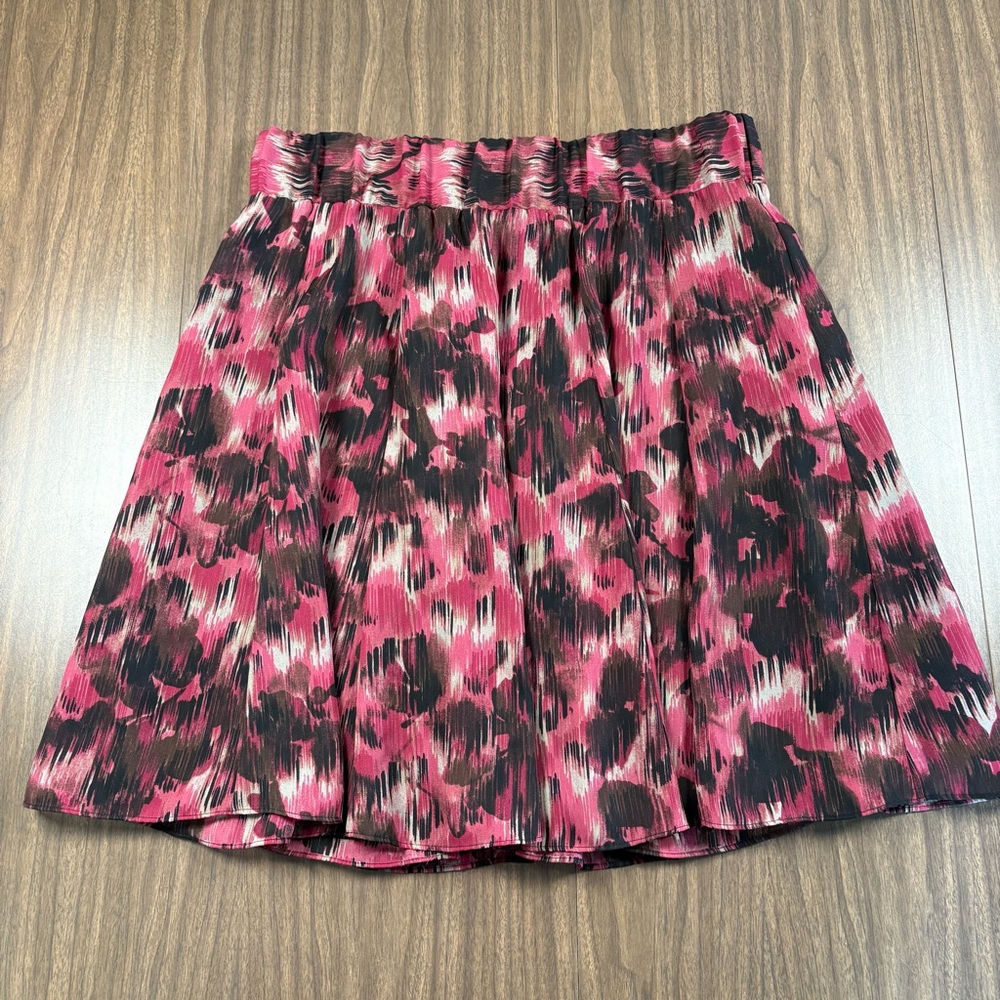 Alfani Flowy Midi Skirt in Pink and Black A Line Design